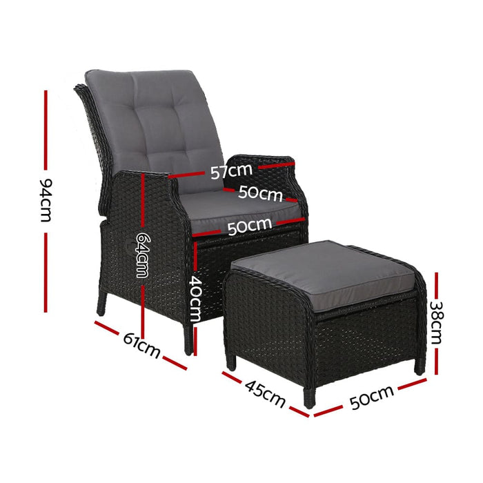 Gardeon Recliner Chair Sun Lounge Setting Outdoor Furniture