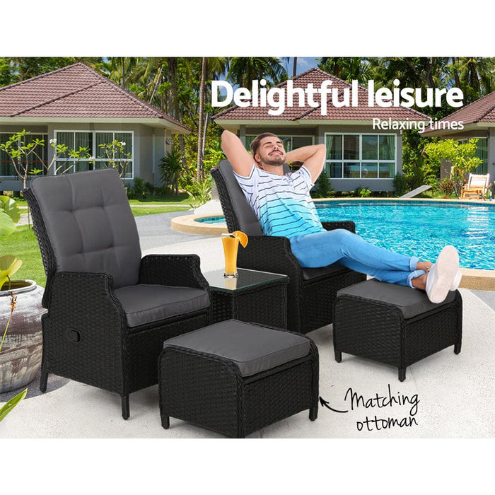 Gardeon Recliner Chairs Sun Lounge Setting Outdoor