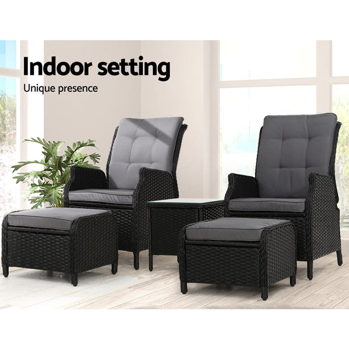Gardeon Recliner Chairs Sun Lounge Setting Outdoor