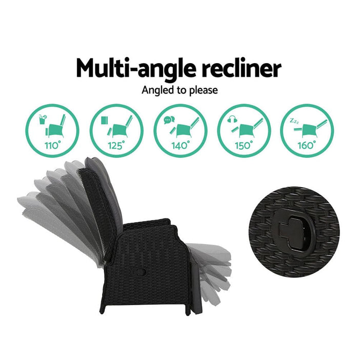 Gardeon Recliner Chairs Sun Lounge Setting Outdoor