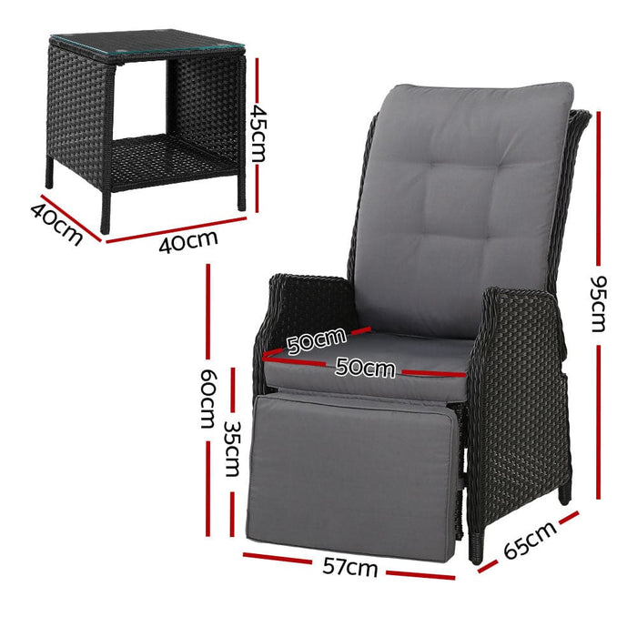 Gardeon Recliner Chairs Sun Lounge Setting Outdoor