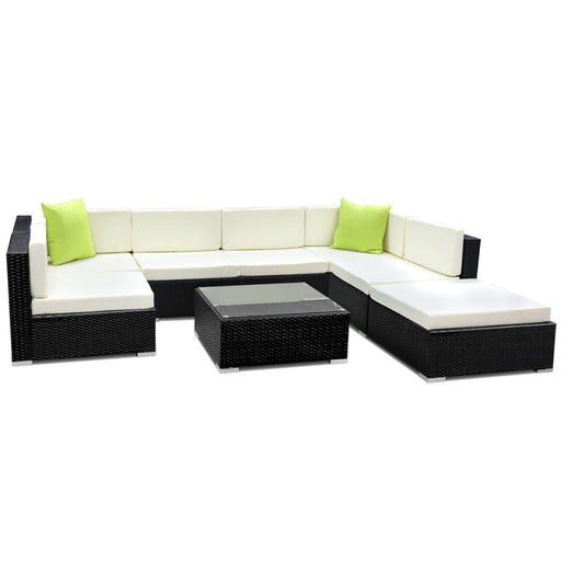 Gardeon 8pc Sofa Set with Storage Cover Outdoor Furniture