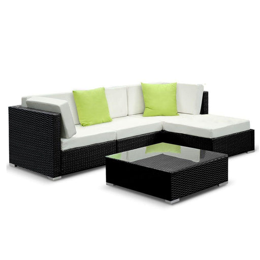 Gardeon 5pc Sofa Set with Storage Cover Outdoor Furniture