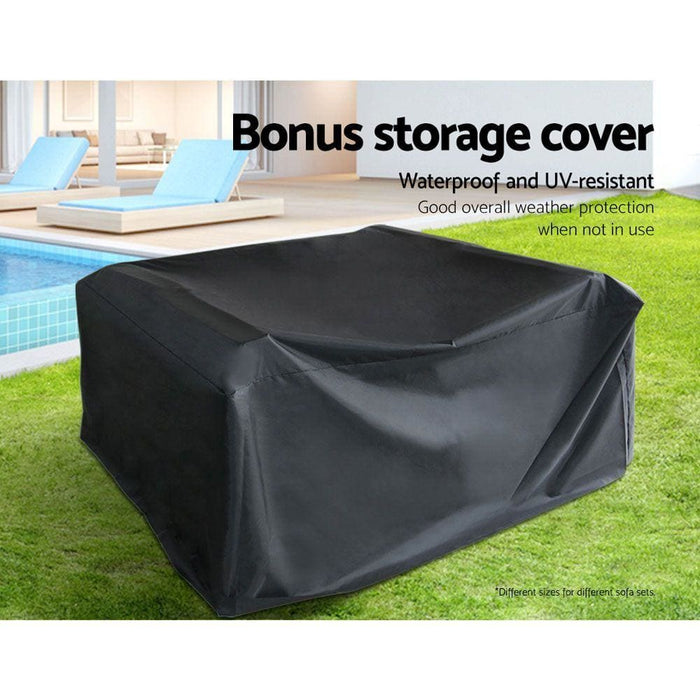 Gardeon 7pc Sofa Set With Storage Cover Outdoor Furniture