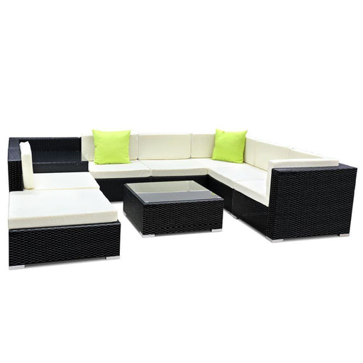 Gardeon 9pc Sofa Set with Storage Cover Outdoor Furniture