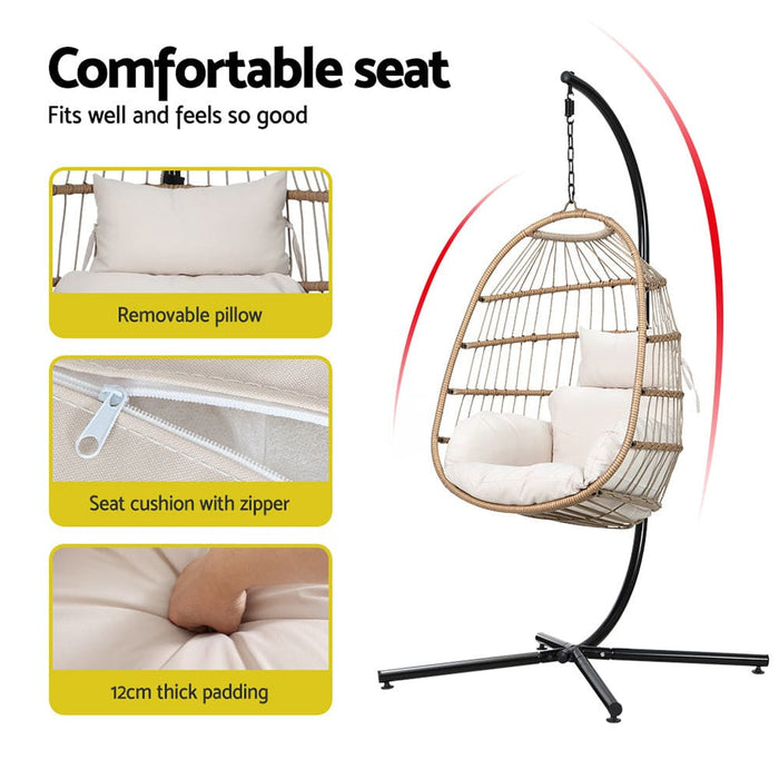 Gardeon Egg Swing Chair Hammock With Stand Outdoor