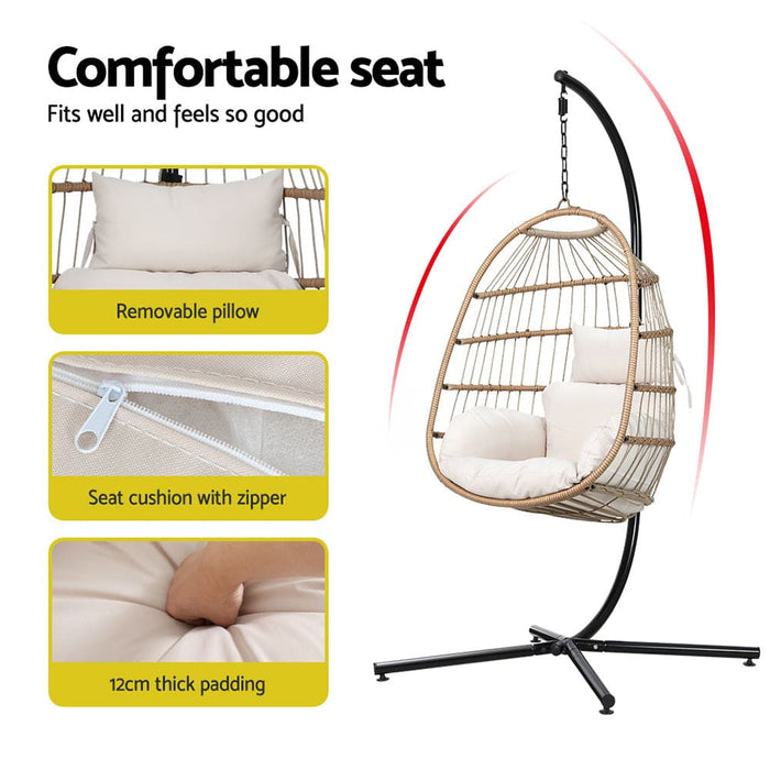 Gardeon Egg Swing Chair Hammock with Stand Outdoor