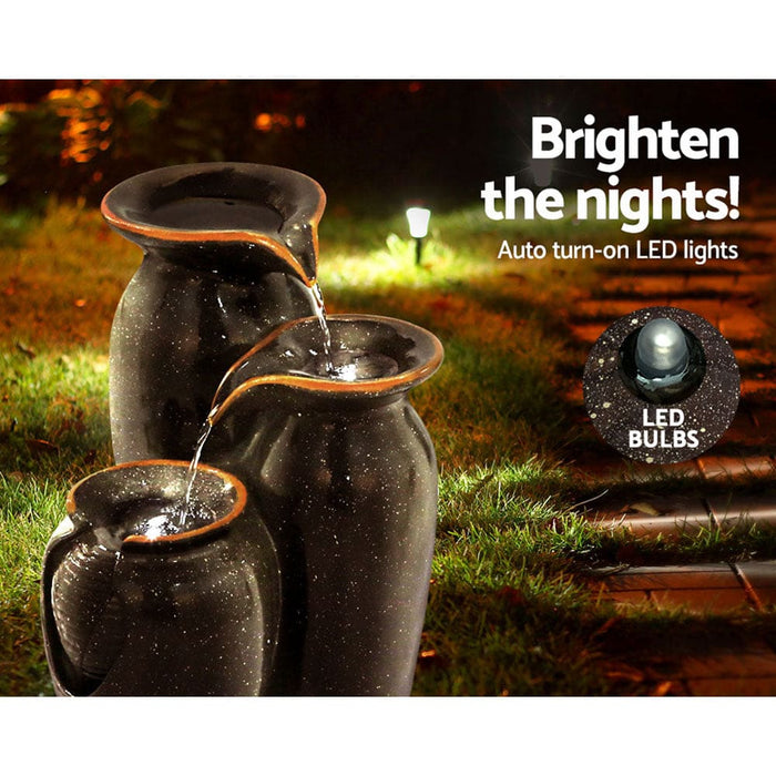 Gardeon Water Fountain Features Solar with Led Lights