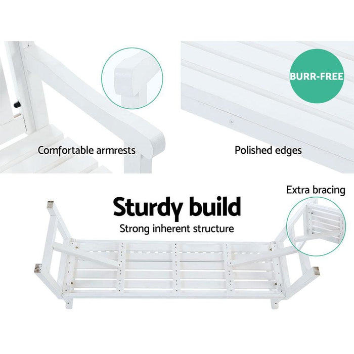 Gardeon Wooden Garden Bench Chair Natural Outdoor Furniture