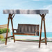 Gardeon Wooden Swing Chair Garden Bench Canopy 3 Seater
