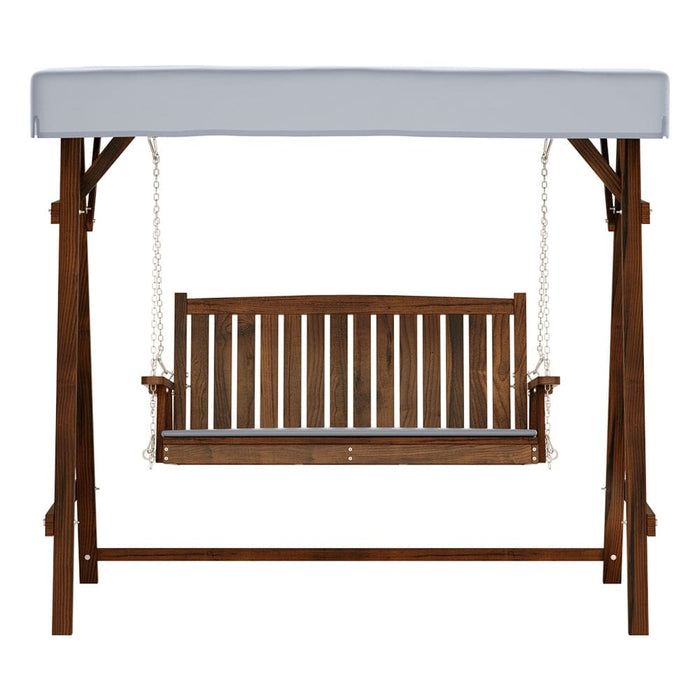 Gardeon Wooden Swing Chair Garden Bench Canopy 3 Seater