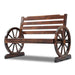 Gardeon Wooden Wagon Wheel Bench - Brown