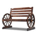 Gardeon Wooden Wagon Wheel Bench - Brown
