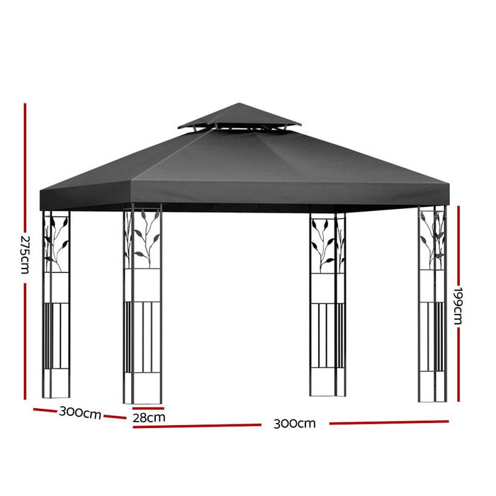Gazebo 3x3m Party Marquee Outdoor Wedding Event Tent Iron