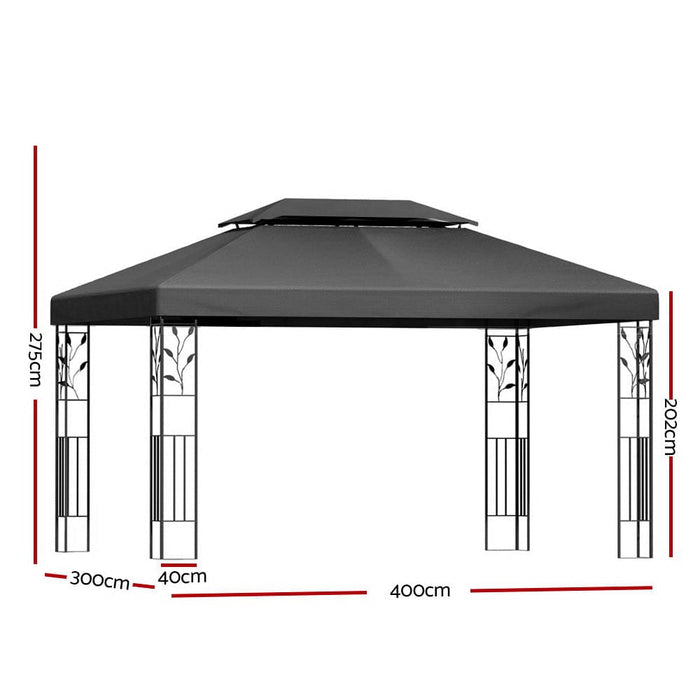 Gazebo 4x3m Party Marquee Outdoor Wedding Event Tent Iron