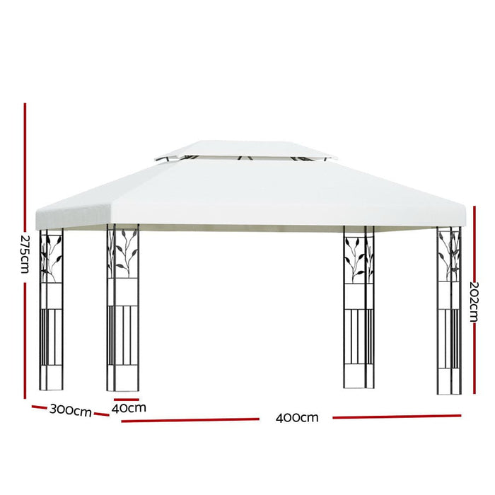 Gazebo 4x3m Party Marquee Outdoor Wedding Event Tent Iron