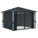Gazebo with Curtain 300x300 Cm Anthracite Aluminium Anbat