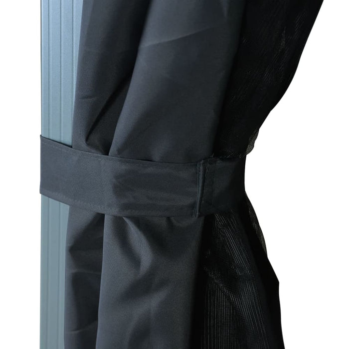 Gazebo with Curtain 300x300 Cm Anthracite Aluminium Anbat