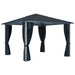Gazebo with Curtain 300x300 Cm Anthracite Aluminium Anbat
