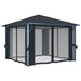 Gazebo with Curtain 300x300 Cm Anthracite Aluminium Anbat