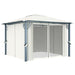 Gazebo with Curtain 300x300 Cm Cream Aluminium Anbax