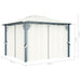 Gazebo with Curtain 300x300 Cm Cream Aluminium Anbax