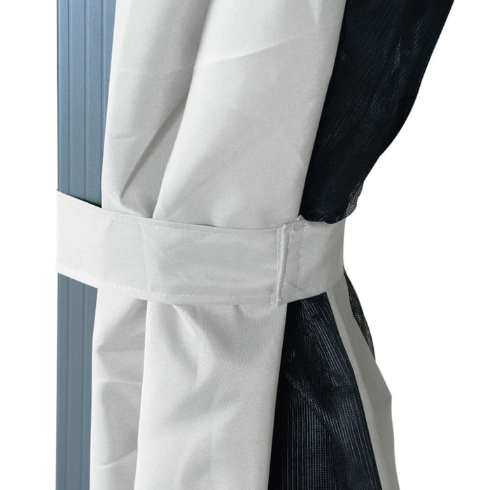 Gazebo with Curtain 300x300 Cm Cream Aluminium Anbax