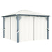 Gazebo with Curtain 300x300 Cm Cream Aluminium Anbax