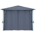 Gazebo with Curtain 400x300 Cm Anthracite Aluminium Anbap