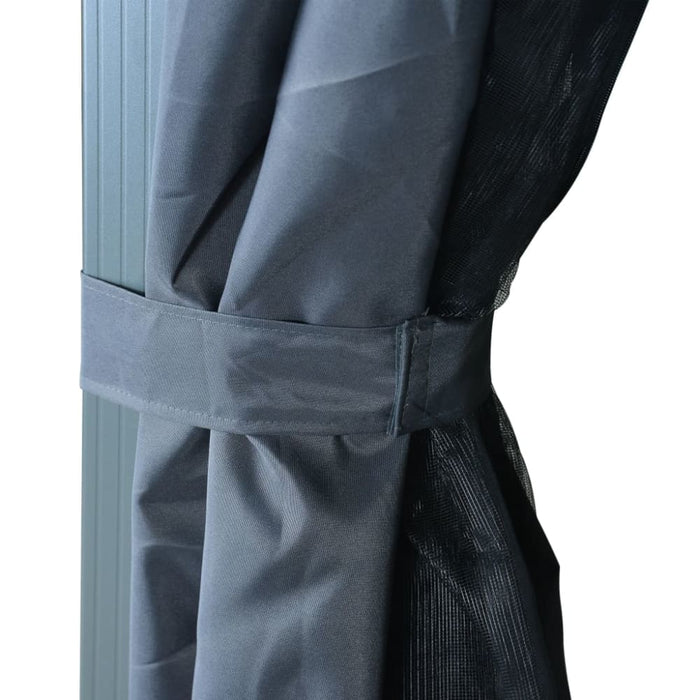 Gazebo with Curtain 400x300 Cm Anthracite Aluminium Anbap