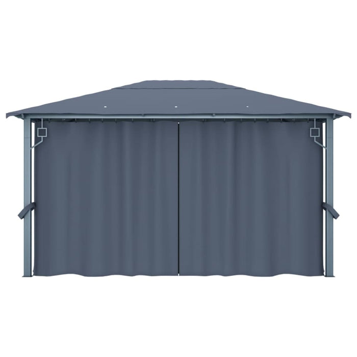 Gazebo with Curtain 400x300 Cm Anthracite Aluminium Anbap