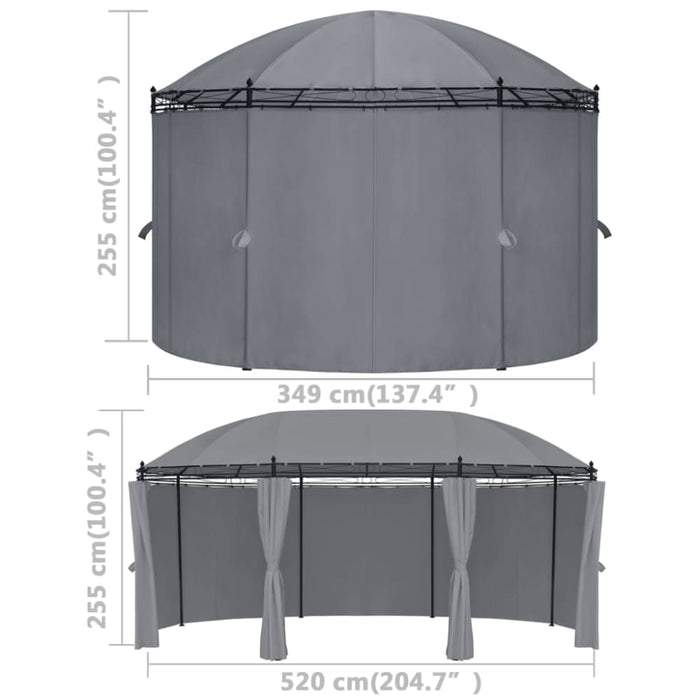 Gazebo with Curtains 520x349x255 Cm Anthracite Anbtp