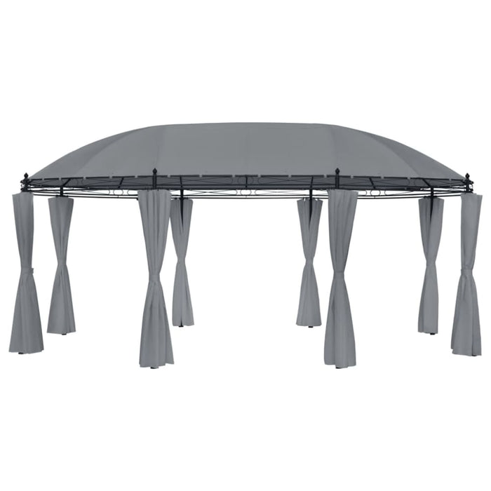 Gazebo with Curtains 520x349x255 Cm Anthracite Anbtp
