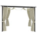 Gazebo with Curtains 3x3 m Cream Steel Anbpb