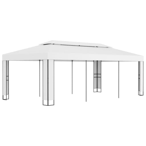 Gazebo With Double Roof 3x6 m White Aikpo