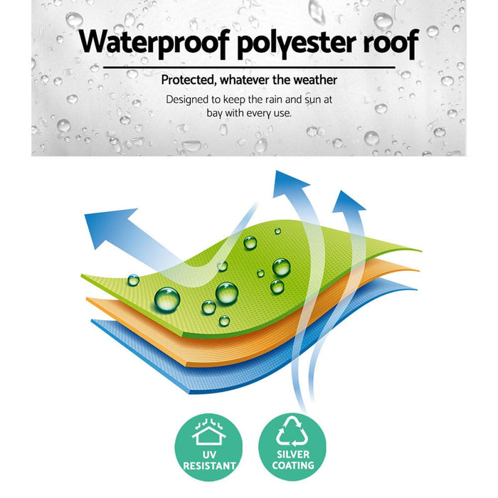 Gazebo Pop Up Marquee 3x3 Wedding Side Mesh Wall Outdoor