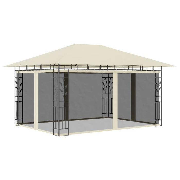 Gazebo with Mosquito Net 4x3x2.73 m Cream Aikib