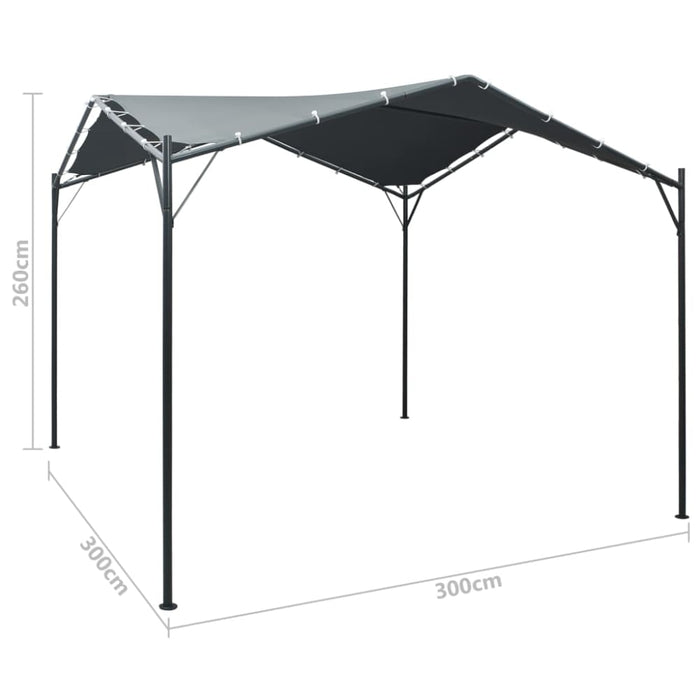 Gazebo Pavilion Tent Canopy 3x3 m Steel Anthracite Aiklx