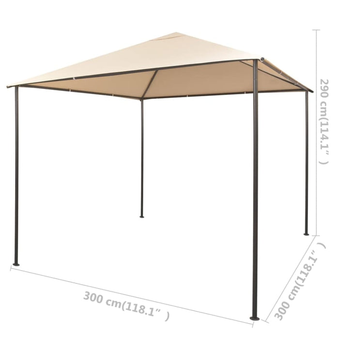 Gazebo Pavilion Tent Canopy 3x3 m Steel Beige Atoix