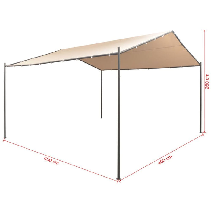 Gazebo Pavilion Tent Canopy 4x4 m Steel Beige Atolk