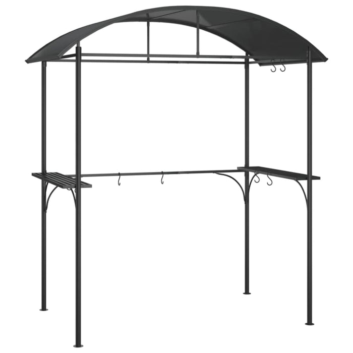 Bbq Gazebo With Side Shelves Anthracite 220x115x230 Cm Steel