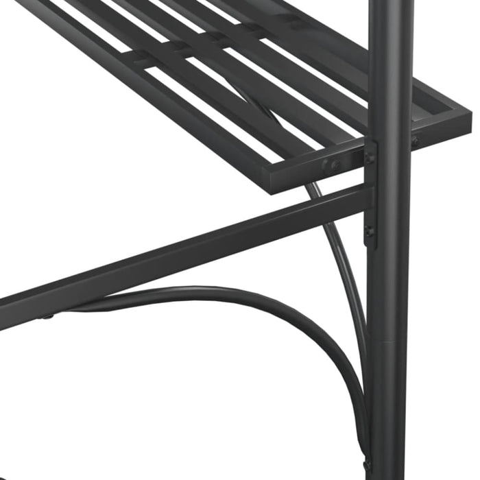 Bbq Gazebo With Side Shelves Anthracite 220x115x230 Cm Steel