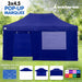 Gazebo Tent Marquee 3x4.5m Popup Outdoor Wallaroo Blue