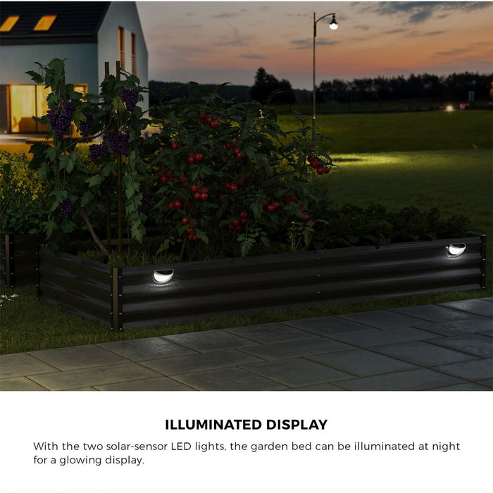 2X Garden Bed 210X90X30Cm Led Plant Stand Box Raised Container Galvanise