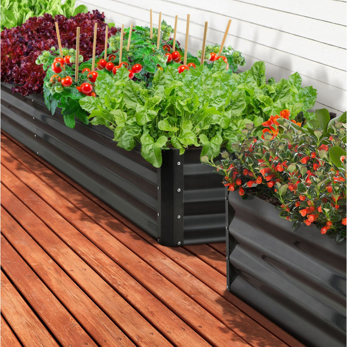 2X Garden Bed 210X90X30Cm Led Plant Stand Box Raised Container Galvanise