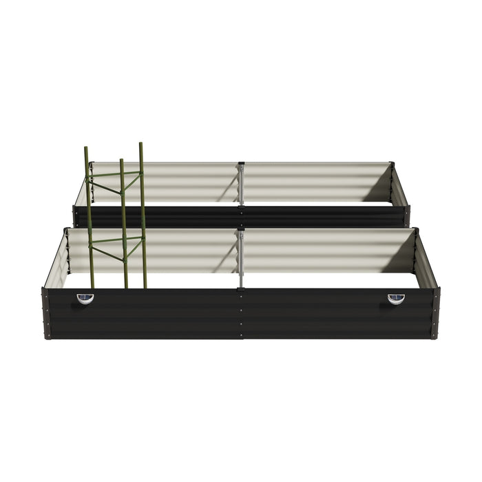 2X Garden Bed 210X90X30Cm Led Plant Stand Box Raised Container Galvanise