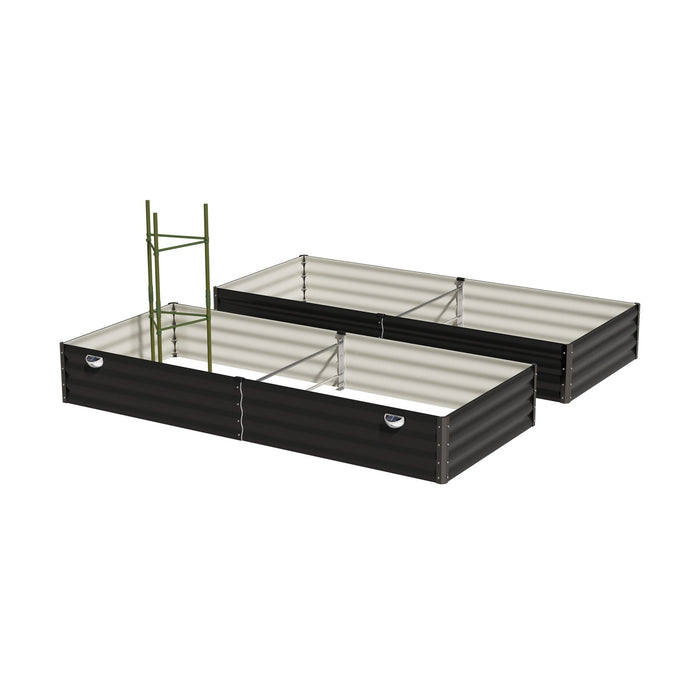 2X Garden Bed 210X90X30Cm Led Plant Stand Box Raised Container Galvanise