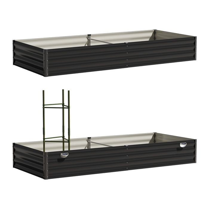 2X Garden Bed 210X90X30Cm Led Plant Stand Box Raised Container Galvanise
