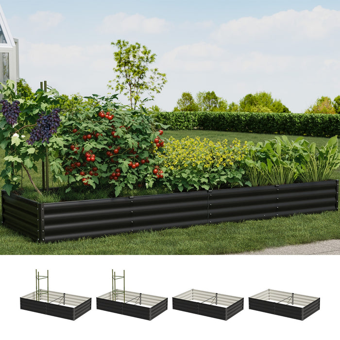 4X Garden Bed 150X90X30Cm Planter Stand Box Raised Container Galvanise