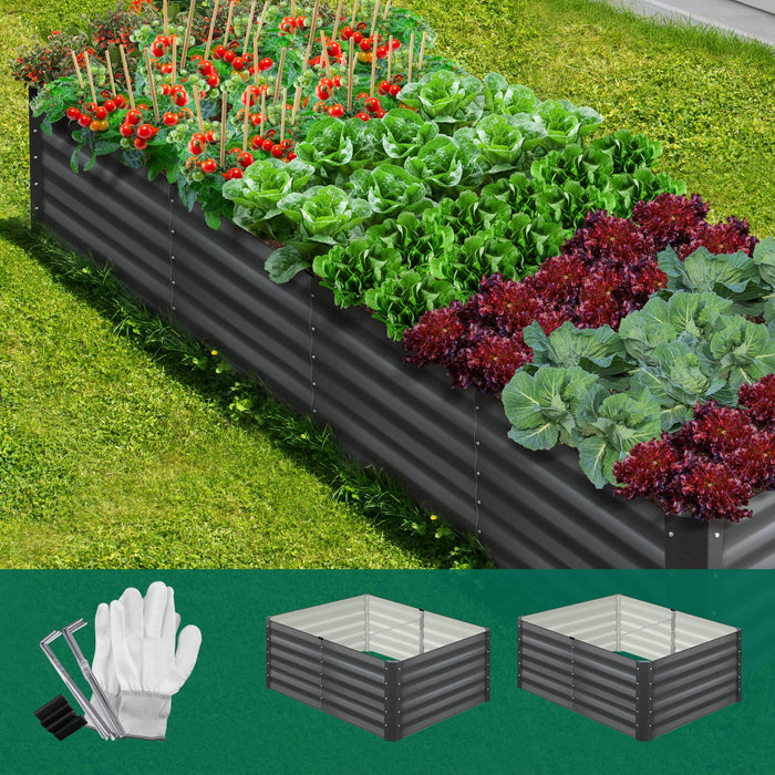 Garden Bed Kits Raised Instant Planter 320X80X45Cm Galvanised Steel